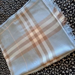 Burberry Cashmere wrap/scarf in pale blue check